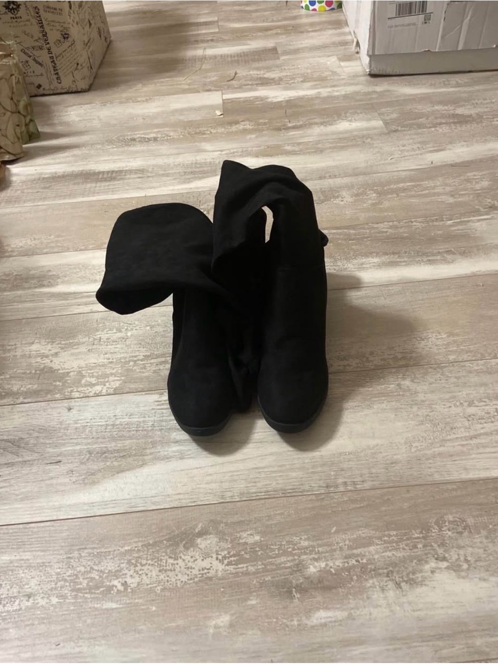 Fashion Nova Black Over-the-Knee Suede Boots